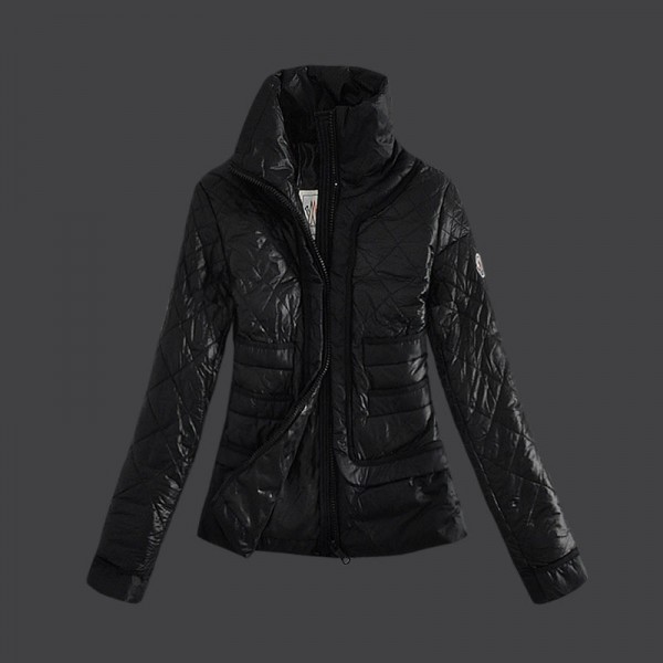 Moncler Donna Giù cappotto Nero Presa M1014